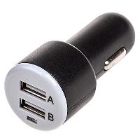 Адаптер прикуривателя 2 USB* (1A+2.1A) Черный SKYWAY S04601001