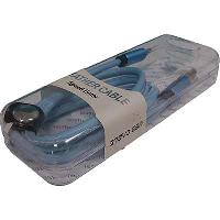 Кабель USB для зарядки Android, кожа голубая