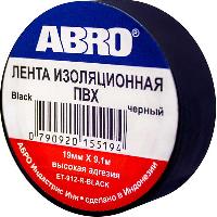 Изолента ПВХ ( 19мм* 9.1м) ABRO Черная,  шт.   (1/500)