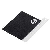 Коврик на панель плоский 175*135мм, под кожу крокодила, Черный, в углу эмблема NISSAN, SKYWAY HX-25 