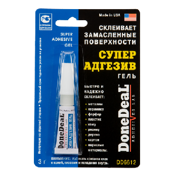 Клей- гель прозрачный Суперадгезив SUPER ADHESIVE GEL, 3г  DoneDeal DD6612  (1/12) 