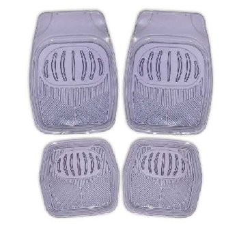 Коврики Cиликон 4 пр (69*48 / 48*48 ) ванночки, Rain-1, прозрачный, к-т  SKYWAY S01702021