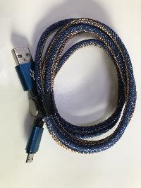 Кабель USB для зарядки Android, L 1.5 метра, синяя ткань