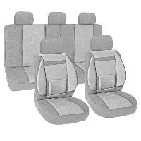 Чехлы велюр, салон (11 пр) поясничный упор PROTECT plus-10, Светло-Серый SKYWAY S01301075
