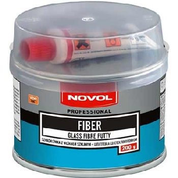 Шпатлёвка со стекловолокном FIBER, 0.2 кг.  (1220) NOVOL УЦЕНКА (дефект уп-ки)