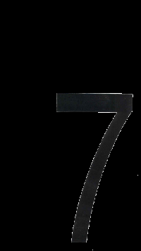 Наклейка-дубль номерного знака ЦИФРА 7  (11.5*20 см) наружная, регион 