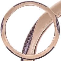 Оплетка экокожа с перфорированными вставками Art-1, M (37-39 см), бежевая SKYWAY S01102380