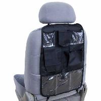 Органайзер-защита спинки сиденья ПВХ 7 карманов Черный SKYWAY 