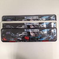 Рамка номера пластик, средняя черная + накладка, к-т    (уп.40шт.)