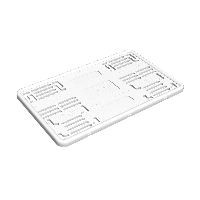 Рамка номера квадратная 290*170, силиконовая c пластиковой основой, Белая, с крепежом 