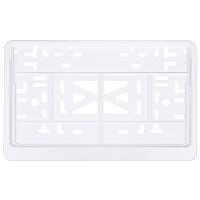 Рамка номера квадратная 290*170, пластик с защелкой, Белая, без надписи 115/5-б (1/30)