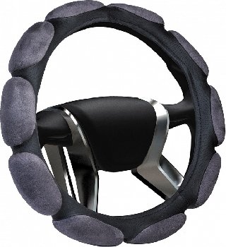 Оплетка перфокожа Sponge, M (d 37-39см) Черная,10 подушечек замша Серая AZARD (OPL00085), шт.