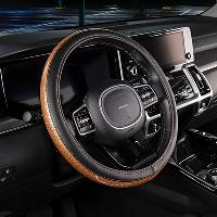 Оплетка экокожа комбинированная Luxury-7, М (37-39 см), Черная с золотом, шт.   SKYWAY S01102435