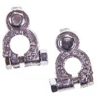 Клемма АКБ МАЛАЯ свинец, крепление-болт М6, легкие, к-т  КОНТАКТ SKYWAY S06701006 (1/72)