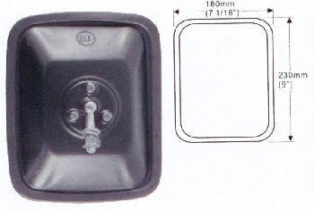 Зеркало заднего вида  SL- 738B   (230*180 мм SR350 шар 18 мм)