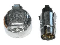 Разъем кабеля тягач-прицеп (розетка+вилка) 12 V, алюминий, к-т  (34791/33525)