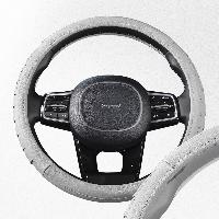 Оплетка кожа гладкая с рельефной вставкой Real-5, M (37-39 см), Серая SKYWAY S01108009  (1/25)