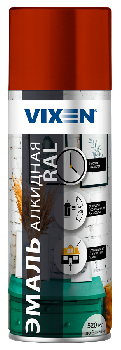 Краска-спрей эмаль Красная сигнальная (RAL 3001) , 520мл  VX13001 VIXEN (уп.12шт)