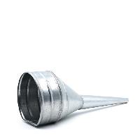 Воронка металлическая прямая D130 мм,  носик d15мм