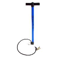 Насос ручной без манометра цветной, откидная ножка, зажим пластик, пластиковая ручка, с насадками