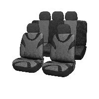 Чехлы велюр, салон (11 пр) VELVET-8 Черно-серый S01301008 SKYWAY