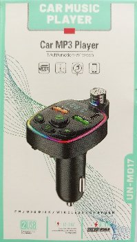 FM Модулятор-bluethooth, 12-24V, 2USB 3.1/1A, HandsFree, LED дисплей, UN-M017