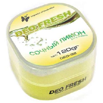 Ароматизатор на панель гелевый банка пластик DEO Fresh Сочный лимон, 120гр  DEO-185 (1/40)