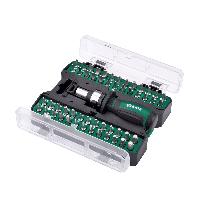 Отвертка с рукояткой храповой 1/4" ( 53 предмета) реверсивная, биты, пенал, к-т  05491 SATA