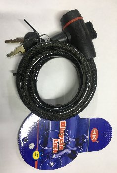 Замок тросовый с ключом 12*1200, прозрачная оплетка  (TONYON/ TY 533 ) М