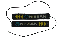 Ходовые огни диодные COB гибкие водонепроницаемые 12V, надпись цветная NISSAN (2 шт), к-т 