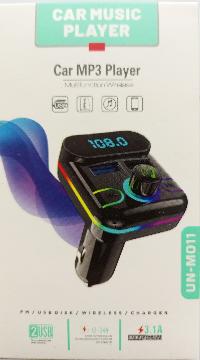 FM Модулятор-bluethooth, 12-24V, 2USB 3.1/1A, HandsFree, LED дисплей, UN-M011 
