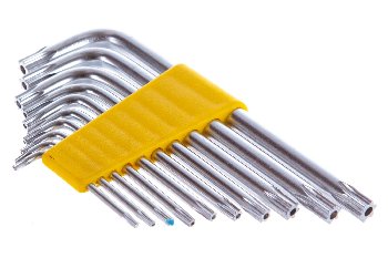 Ключи Г-образные TORX с внутренним отверстием (10 предметов) T 9-50, L50-125мм, к-т  ER15101T ЭВРИКА