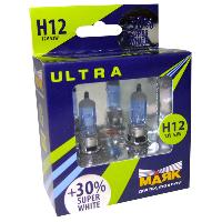 Лампа галогеновая H12 12V 53W Pz20d Super White +30% (82112SW+30) 2шт, к-т  Маяк 