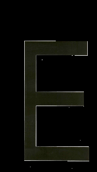 Наклейка-дубль номерного знака БУКВА Е  (18*33 см) наружная