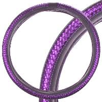 Оплетка экокожа с плетеной вставкой Luxury-1, L (39-41 см ) Черная /фиолетовая  SKYWAY S01102375