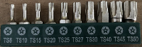 Биты пятилучевые TORX с центральным отверстием (10 предметов), к-т   818114 TStop 