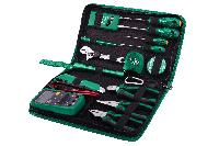 Инструмент электромонтажный (21 предмет) с мультиметром, к-т 03790 SATA