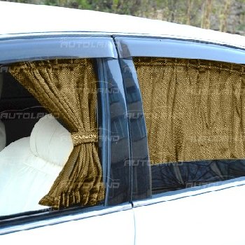 Шторы на окна сетка карбон, 37-42*70 см. M, золото (1701336-275 GL CARBON), к-т 2 шт  AutoLand