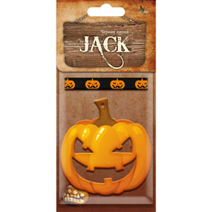 Ароматизатор подвесной пластина Тыква Джека на Хеллоуин ЧЕРНАЯ ЛИНИЯ JACK-08  (1/4/40)