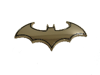 Шильдик металл Бетмен, золото с окантовкой черной 