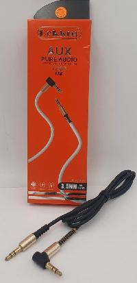 Кабель AUX (mini jack 3.5 mm) стальной штекер, L 1,2м, черный (коробка) DK-AUX14 