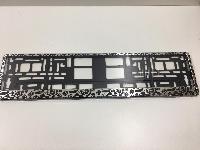 Рамка номера пластик с защелкой, черная, принт РОЗЫ ХРОМ (уп.50 шт.)