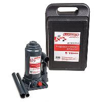 Домкрат бутылочный гидравлический  5т, высота 185-355 мм, клапан(кейс пластик) SKYWAY S01804014(1/5)