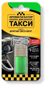 Ароматизатор подвесной жидкий флакон стекло/дерево Такси Добрый пассажир, 4 мл TB-T2, DL (уп 16шт)