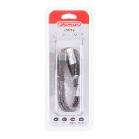 Кабель USB для зарядки Android(microUSB), L 1 м, 2А, 10Вт,в тканевой оплетке, серый S09602009 SKYWAY