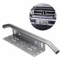 Кронштейн под номерной знак с трубой стальной, серебро