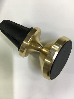 Держатель телефона магнитный, на дефлектор, металл круглый, короткая ножка, Золото СХР-006