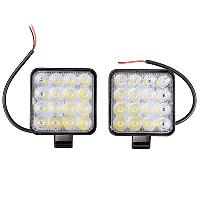 Фара светодиодная   85*85мм*50мм (16 диодов) 12V/24V 48W, Дальний свет, 2 шт, к-т   SKYWAY S07201094