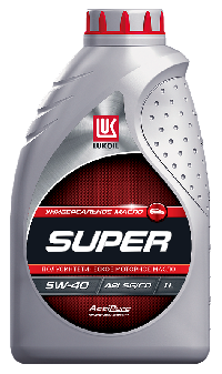 Масло моторное ЛУКОЙЛ СУПЕР  5W40  SG/CD, 1л. (уп.12 шт.)  полусинтетика  