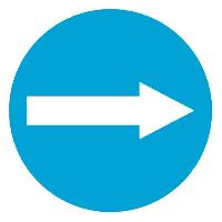 Наклейка ОБЪЕЗД стрелка, круглая D 110 мм, сине-белая ГОСТ   SKYWAY S08101037 (1/10)